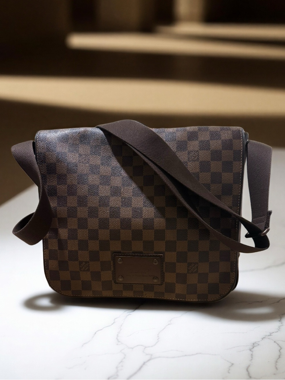 Louis Vuitton Brown Checkered Messenger Bag - Men